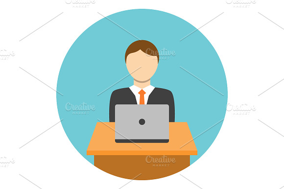 Man Working On Laptop