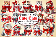 Christmas Cute Cats Sublimation, an Illustration by DreamArtGraphic (Thumbnail 1 of 5)