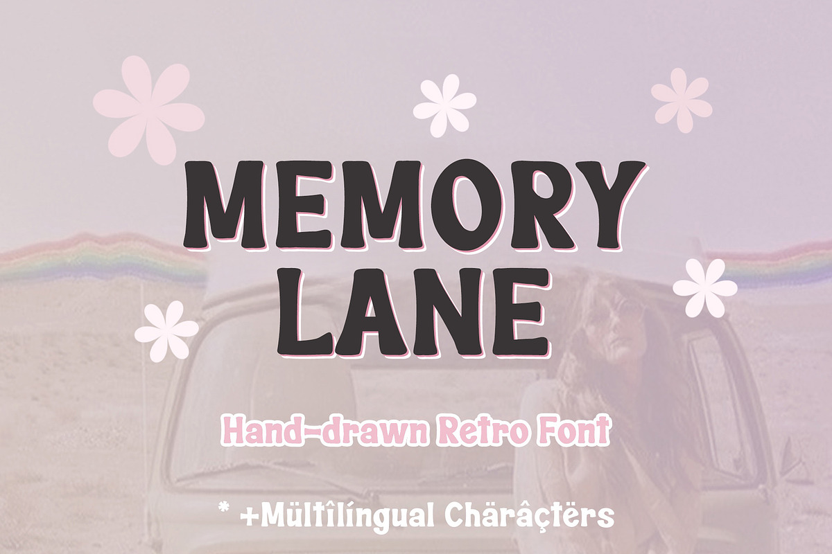 Memory Lane Hand Drawn Retro Font, a Sans Serif Font by Mastilo Designs (Photo 1 of 6)