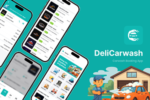 Carwash Booking App | DeliCarwash, an UI Kit Template by Opus LabWorks