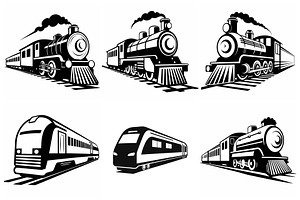 Monochrome Train Collection, an Object Graphic by Billah Hub