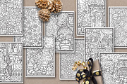 Merry Christmas Coloring Pages A4, a Texture Illustration by RabbitAndPencil (Thumbnail 3 of 6)