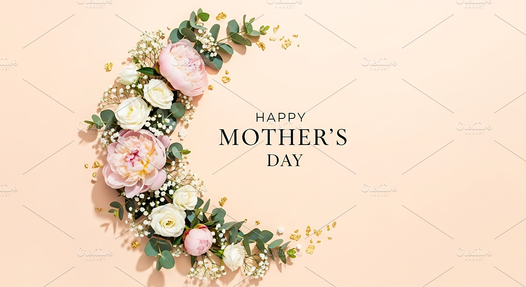 Floral Crescent Mothers Day Card, a Holiday Photo by Artonix