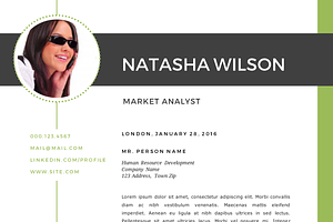 2 In 1 Olive Green Photo Word Resume