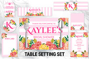 Flower Stripes Table Setting Set, a Templates & Theme by DickyJiang Illustrations (Thumbnail 1 of 3)