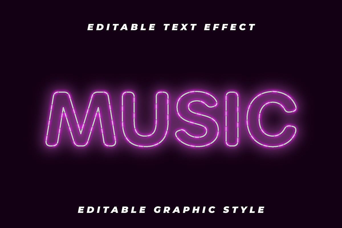 Neon Light Lined Text Effect preview 3