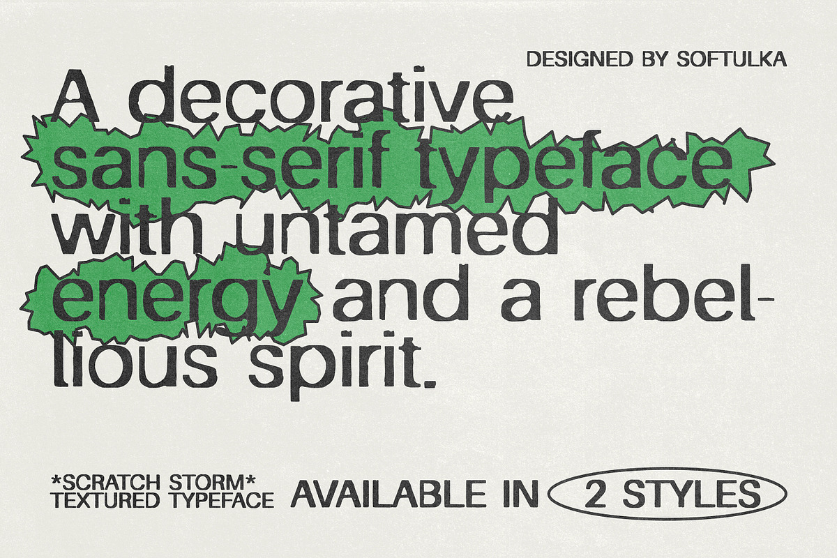 Scratch Storm Textured Typeface, a Sans Serif Font by softulka (Photo 7 of 7)