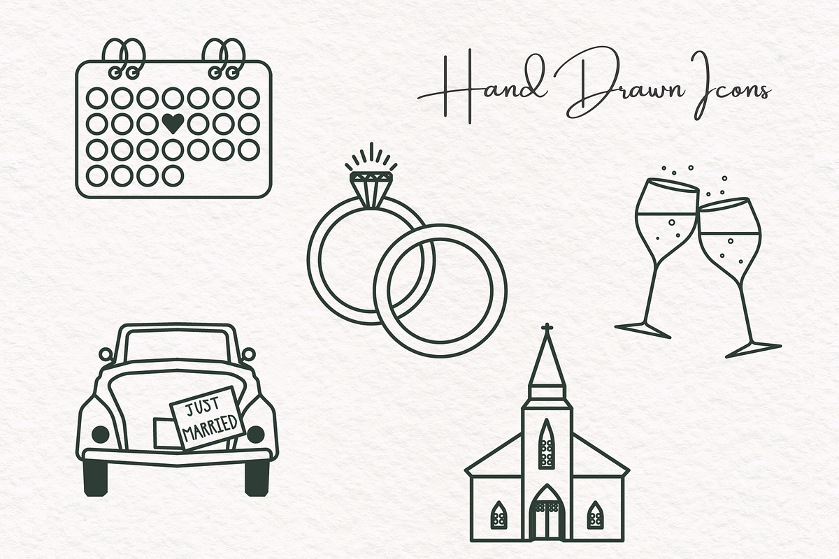 Wedding Icons, Hand Drawn Clipart SV, an Icon by ValeryDan (Photo 2 of 4)
