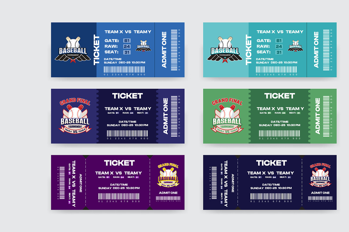 Sports Ticket Card. Baseball ticket, a Print Template by Kazi Hossain (Photo 1 of 4)