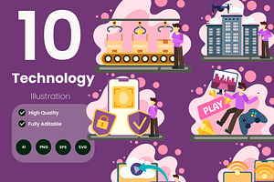 Technology Illustration Pack, an Illustration by baii09