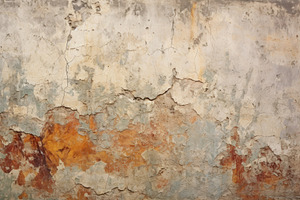 Damaged Ancient Wall Fresco, Vintage