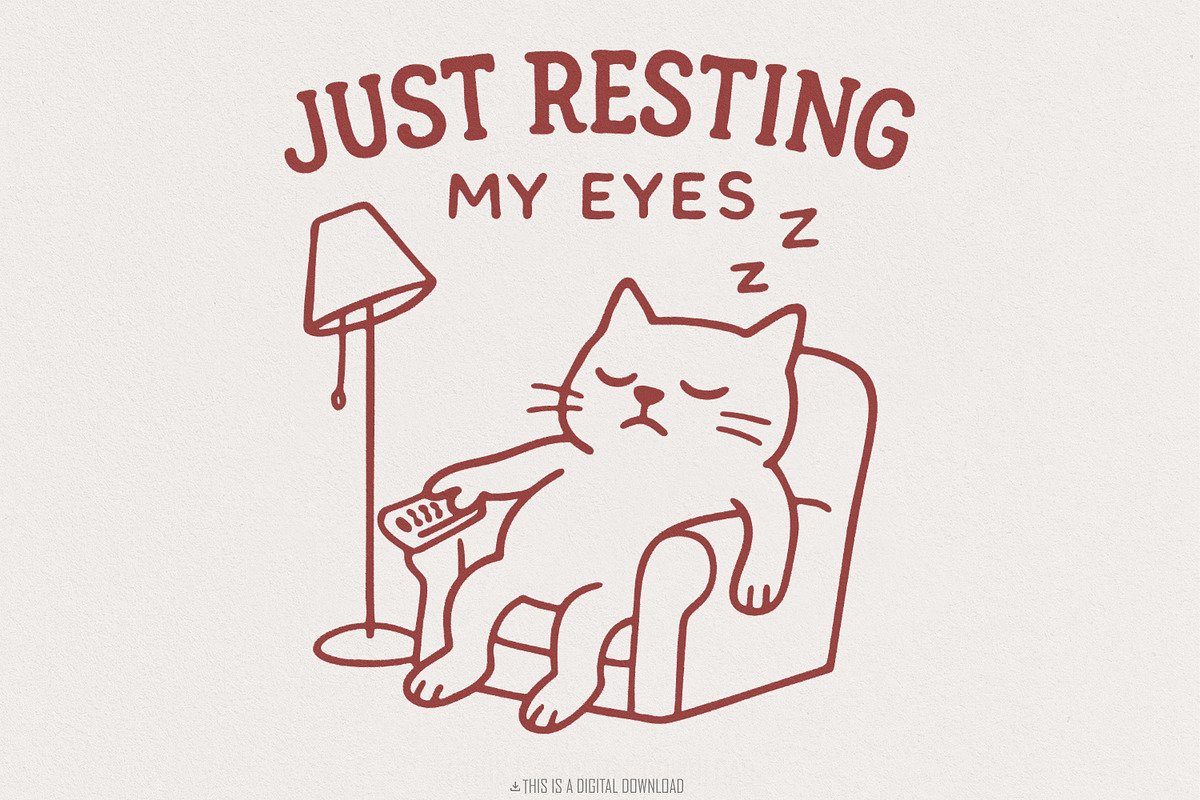 Just Resting My Eyes Cat PNG, Funny, an Illustration by SharpMarketplace (Photo 1 of 9)