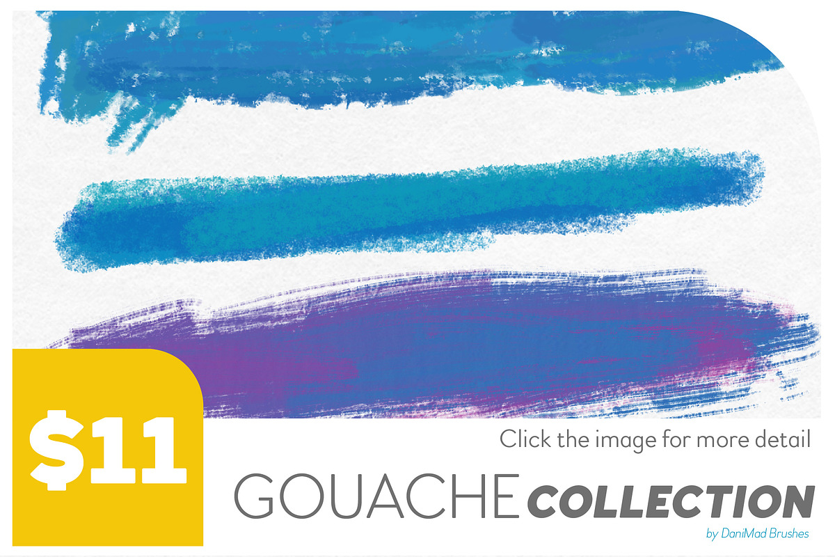 The Gouache Collection Brushes, a Brush Add-On by DaniMad Brushes (Photo 4 of 6)