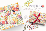 Watercolor Pumpkin Autumn Clipart, a Decorative Illustration by Catherine Wheel (Thumbnail 4 of 12)