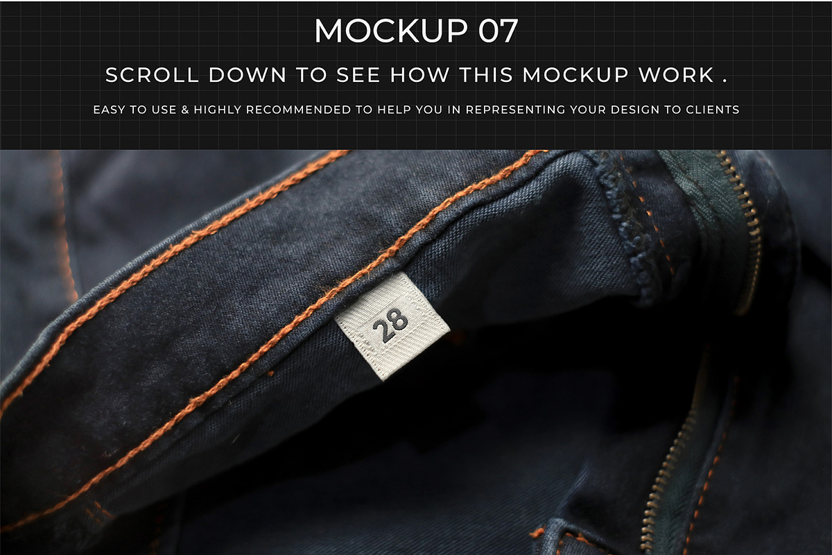7 Apparel Jeans Labels Logo Mockup, a Bottom Mockup by Assyat (Photo 15 of 16)