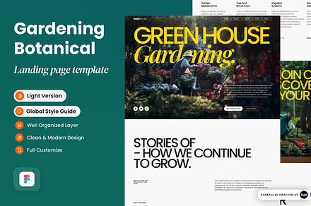 Gardening Botanical Landing Page, a Landing Page Template by SLAB! Design