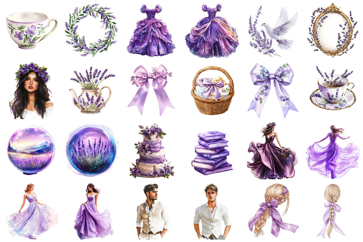 Watercolor Lavender Fairytale Prince, a Seasonal Illustration by designcity5 (Photo 2 of 5)