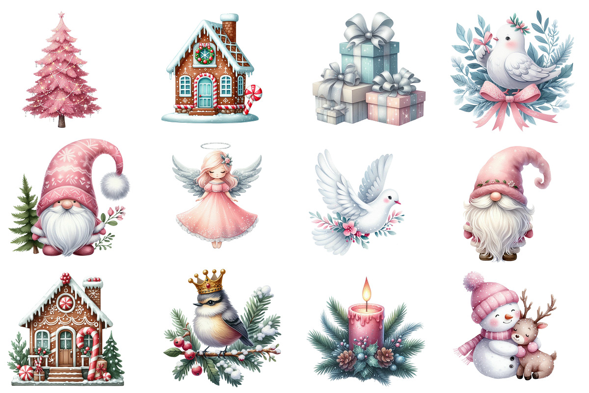 Christmas Clipart Bundle, an Illustration by Designworld (Photo 3 of 6)