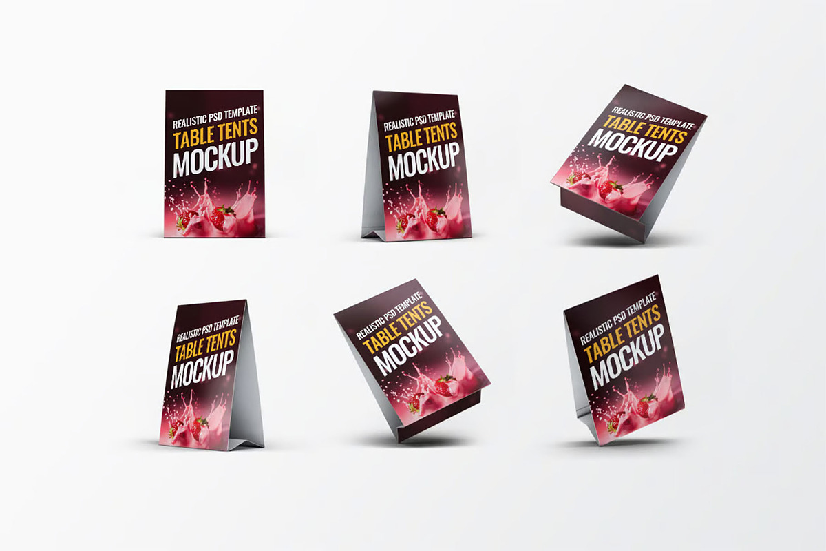 Table Tents Mock-Up, an Advertising Mockup by Se٧enStudio (Photo 1 of 6)