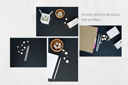Pink on Black Stock Photo Bundle, a Business Photo by Handmade Creative 
