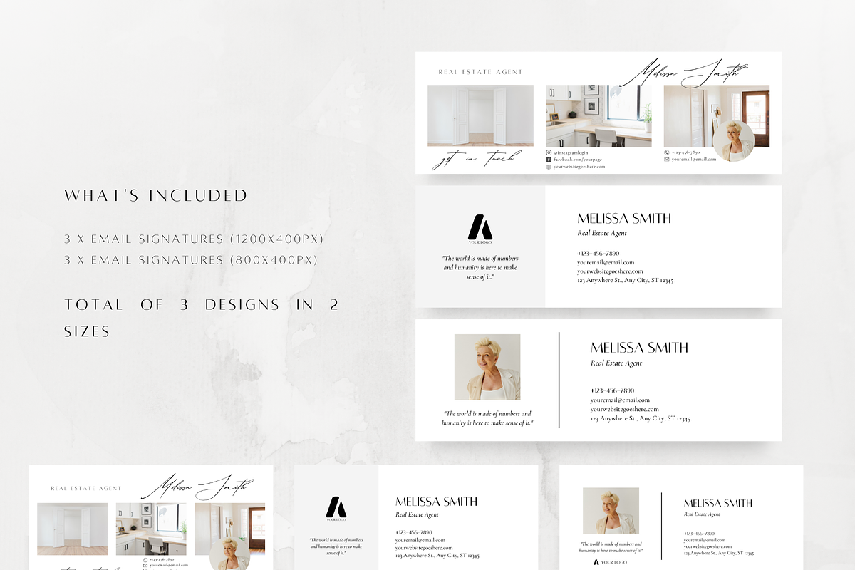 3 Email Signature Templates, a Marketing Template by ZoaniDesign (Photo 2 of 10)