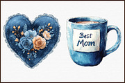 Demin Mothers Day Clipart, an Illustration by Sublimation Artist (Thumbnail 3 of 6)