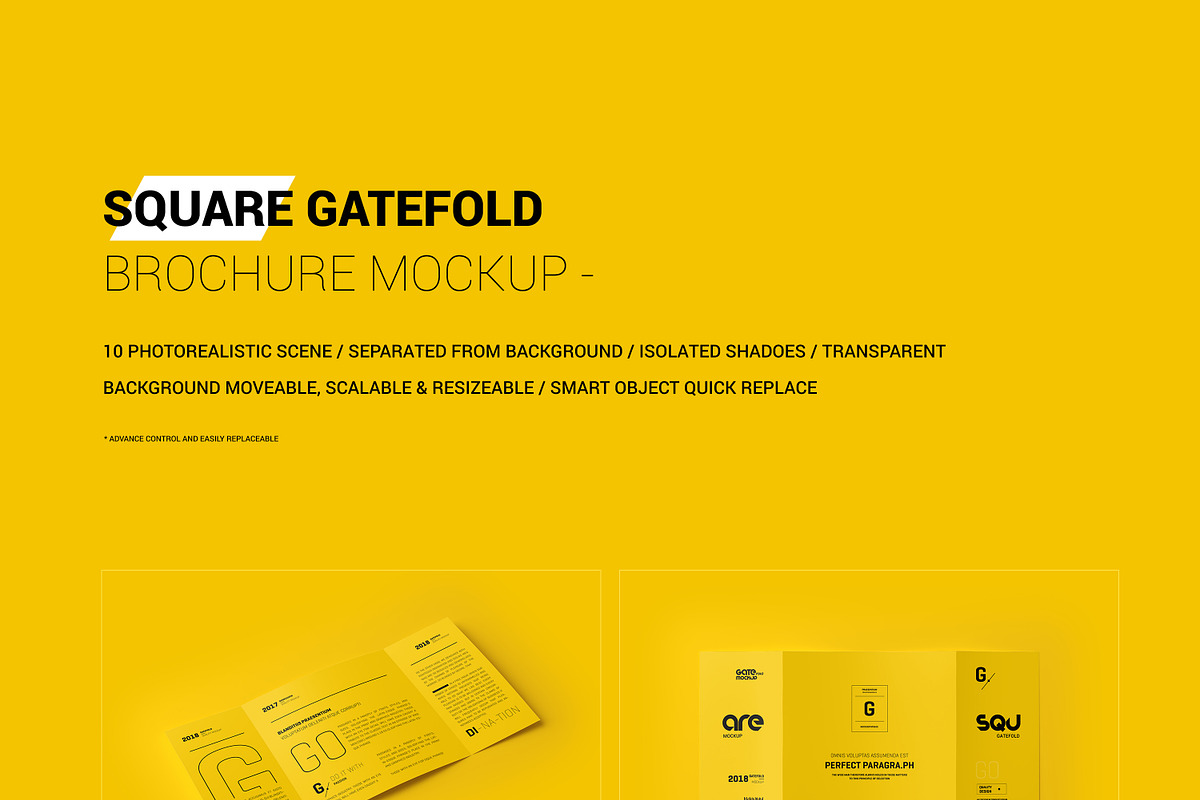 Square Gatefold Brochure Mockup, a Mockup by Toasin Studio (Photo 2 of 12)