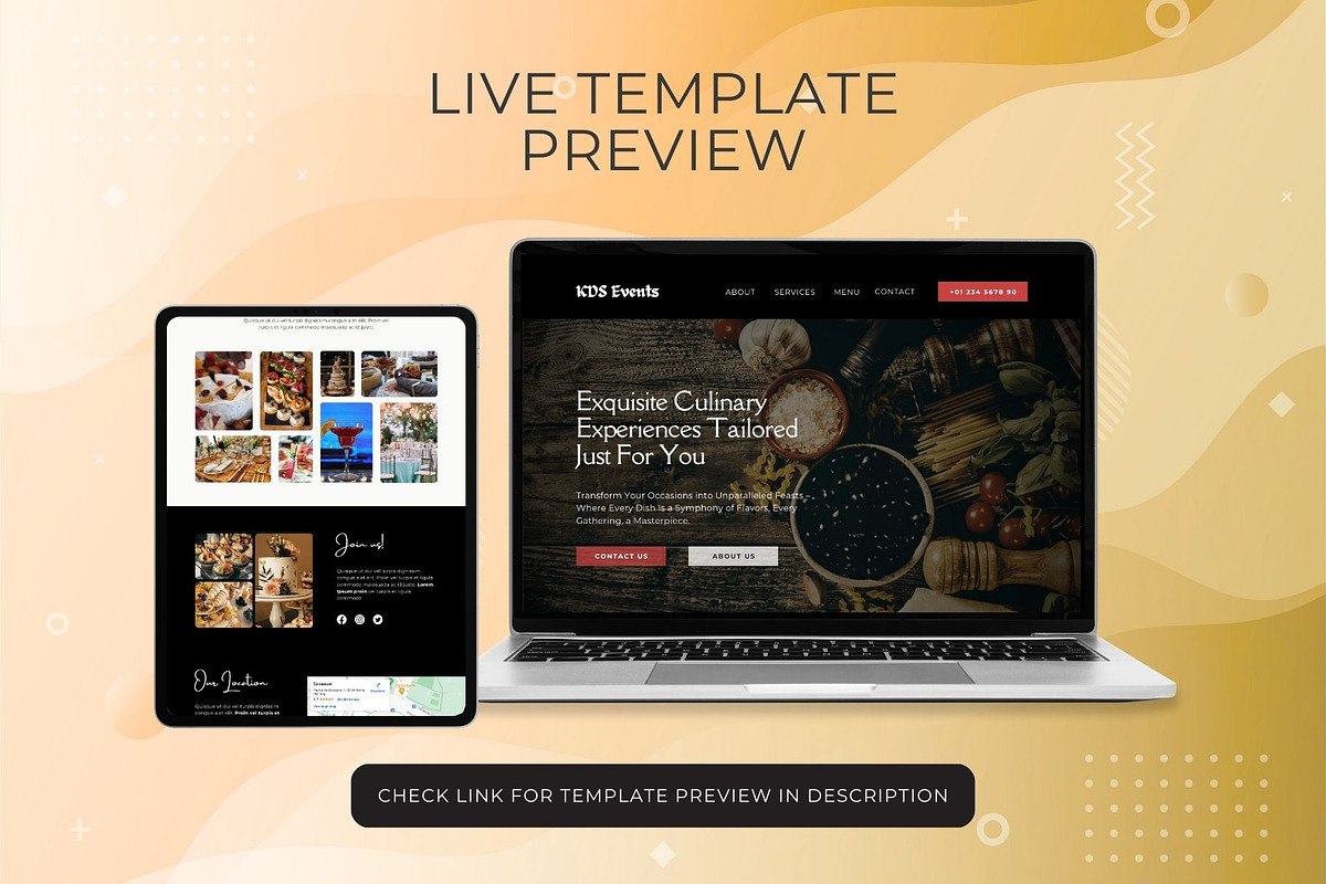 Catering Services Website Template, a Landing Page Template by Kromatic Design Studio (Photo 4 of 10)