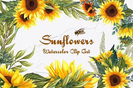 Sunflowers Watercolor Set