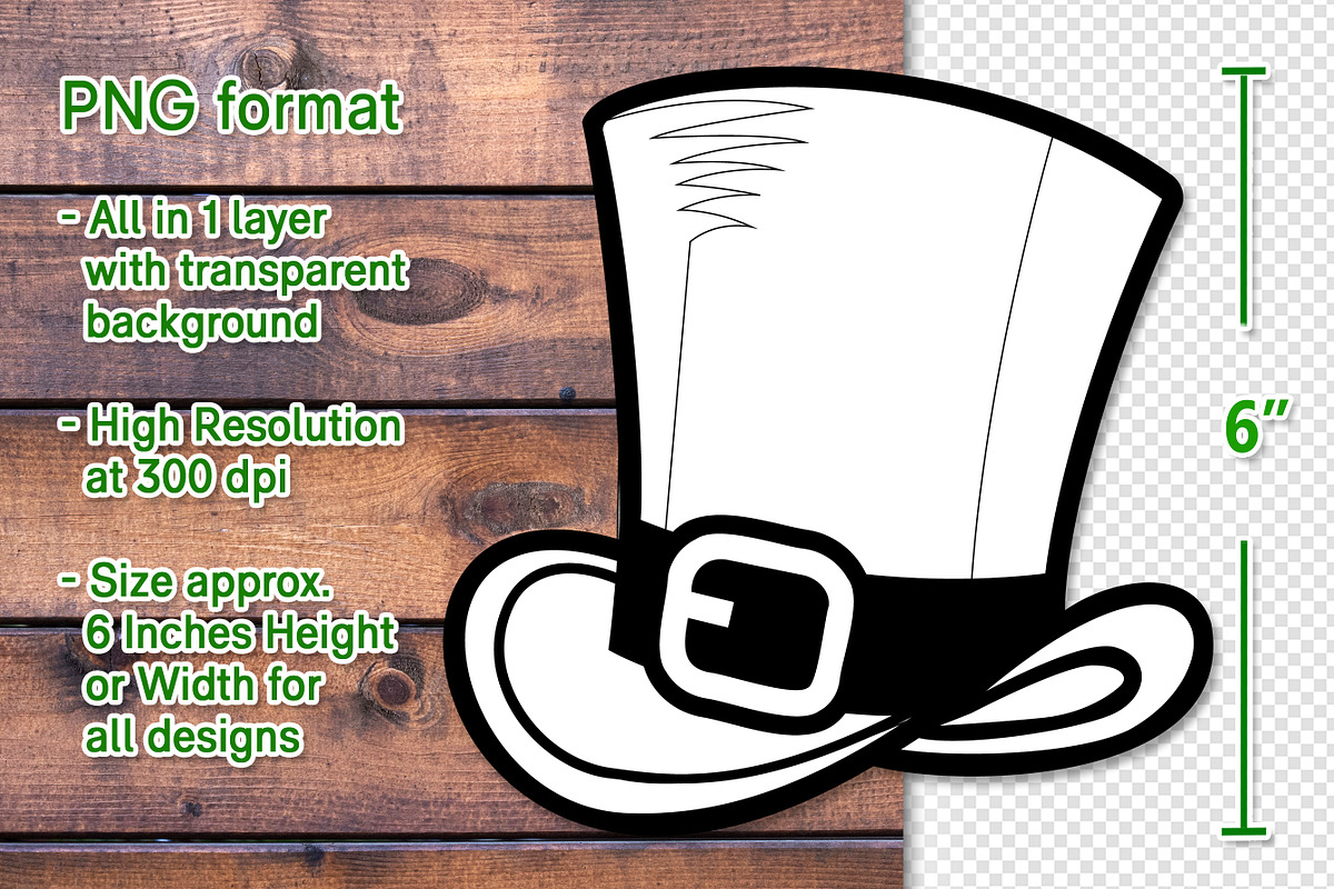 St. Patrick Black & White Clipart, a Seasonal Illustration by V Design Creator (Photo 7 of 8)
