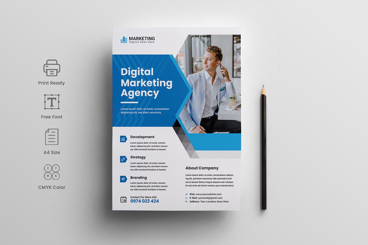 Corporate Business Flyer Template, a Flyer Template by workclan24 (Photo 1 of 3)