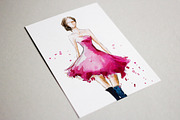 Watercolor fashion illustration, an Illustration by Kamenuka (Thumbnail 2 of 3)