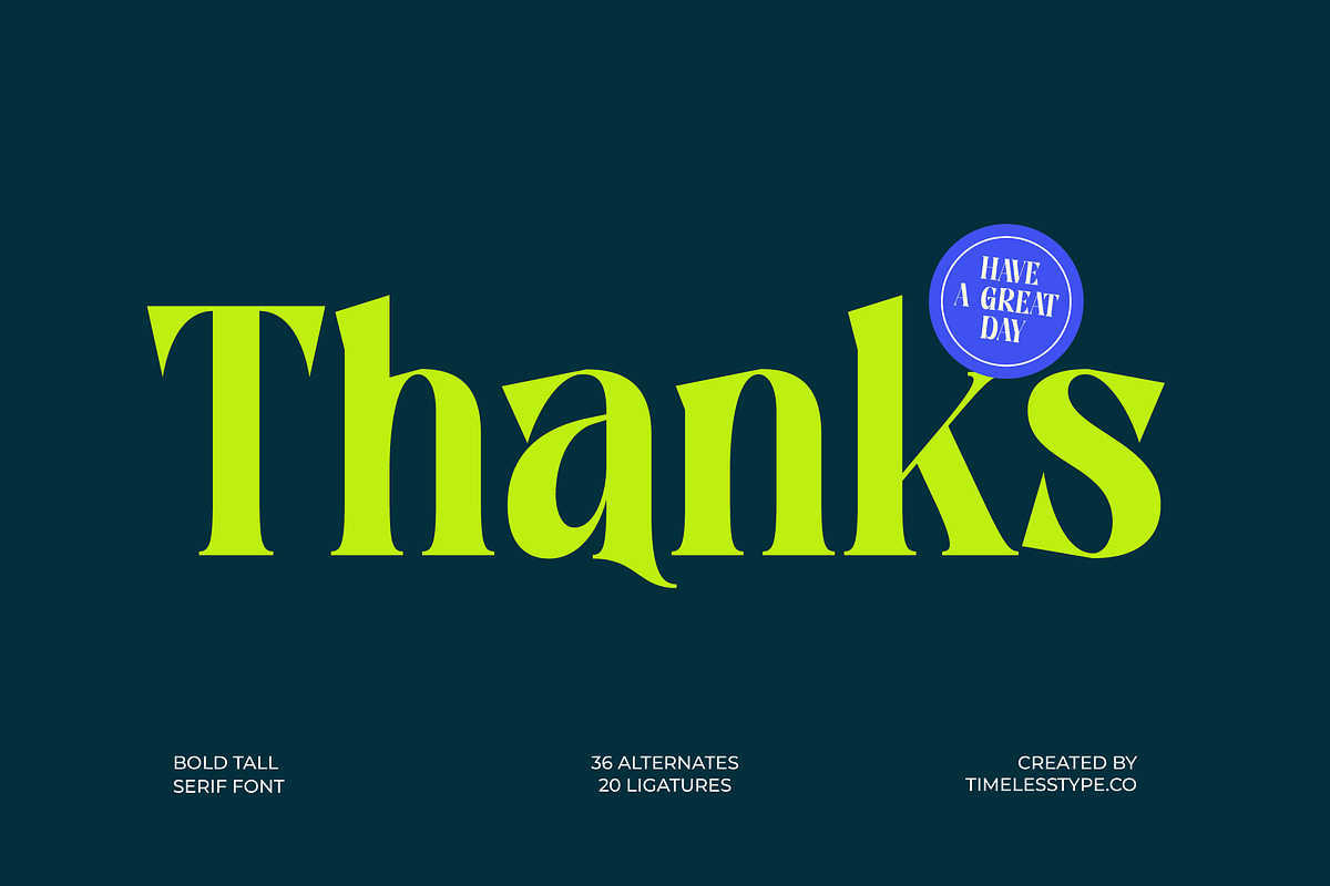 Zefta Bold Tall Modern Serif Font, a Serif Font by timelesstype.co (Photo 20 of 20)