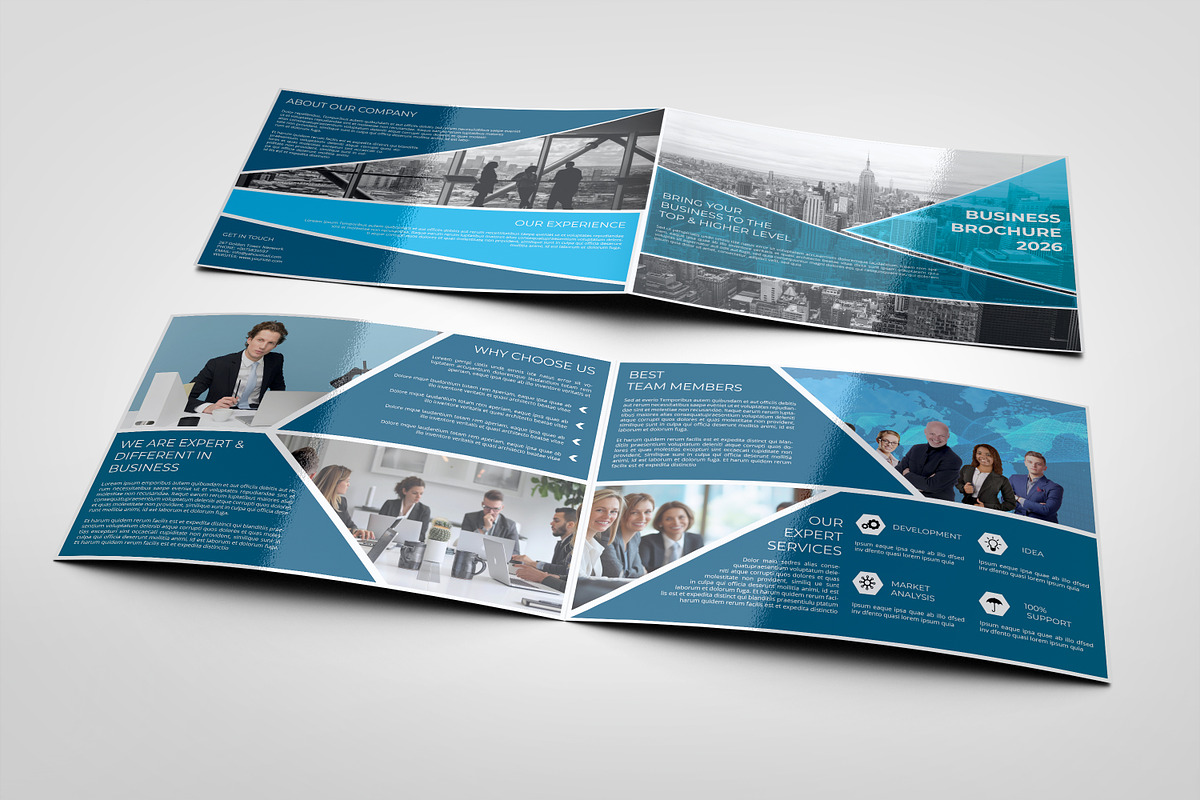 A4 Landscape Business Brochure, a Brochure Template by retrographix (Photo 2 of 6)