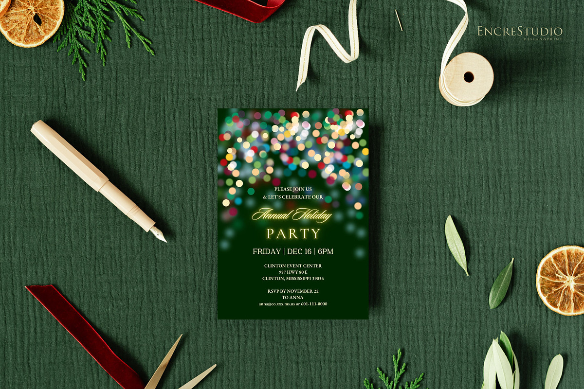 Annual Holiday Party Invitation, an Invitation Template by Encre Studio (Photo 4 of 4)