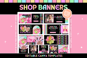 Shop Banner Template Bundle, a Shopify Template by SunshineStudioBoutique