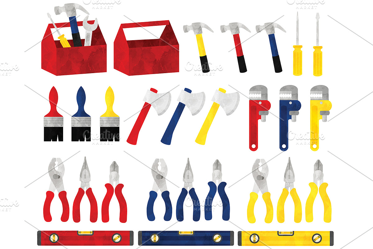 Hand Tools Clipart Set, an Object Illustration by SugarPickle Clip Art (Photo 2 of 3)