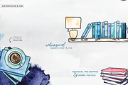 Whimsical Reader Watercolor Pack, an Illustration by plaidGecko (Thumbnail 5 of 6)