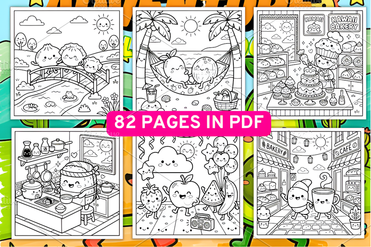 Food Friends Adventure Coloring Book, a Food Illustration by Ink Gallery (Photo 3 of 3)