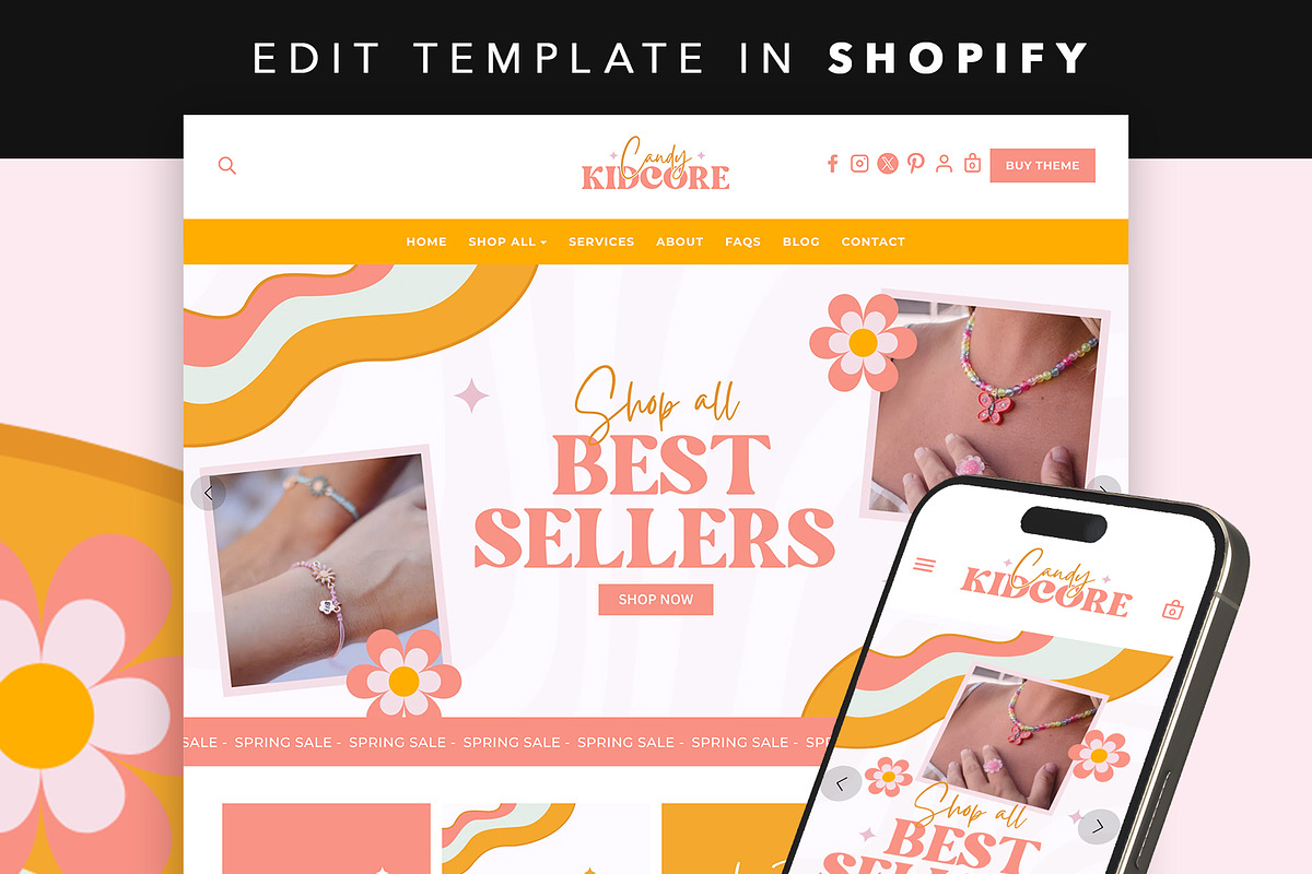 Fun Peach Shopify Theme Store, a Shopify Template by Template Twist Shop (Photo 1 of 8)