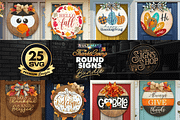 25 ThanksGiving Round Signs SVG Bund, a Seasonal Illustration by Asaelv Shop! (Thumbnail 7 of 7)