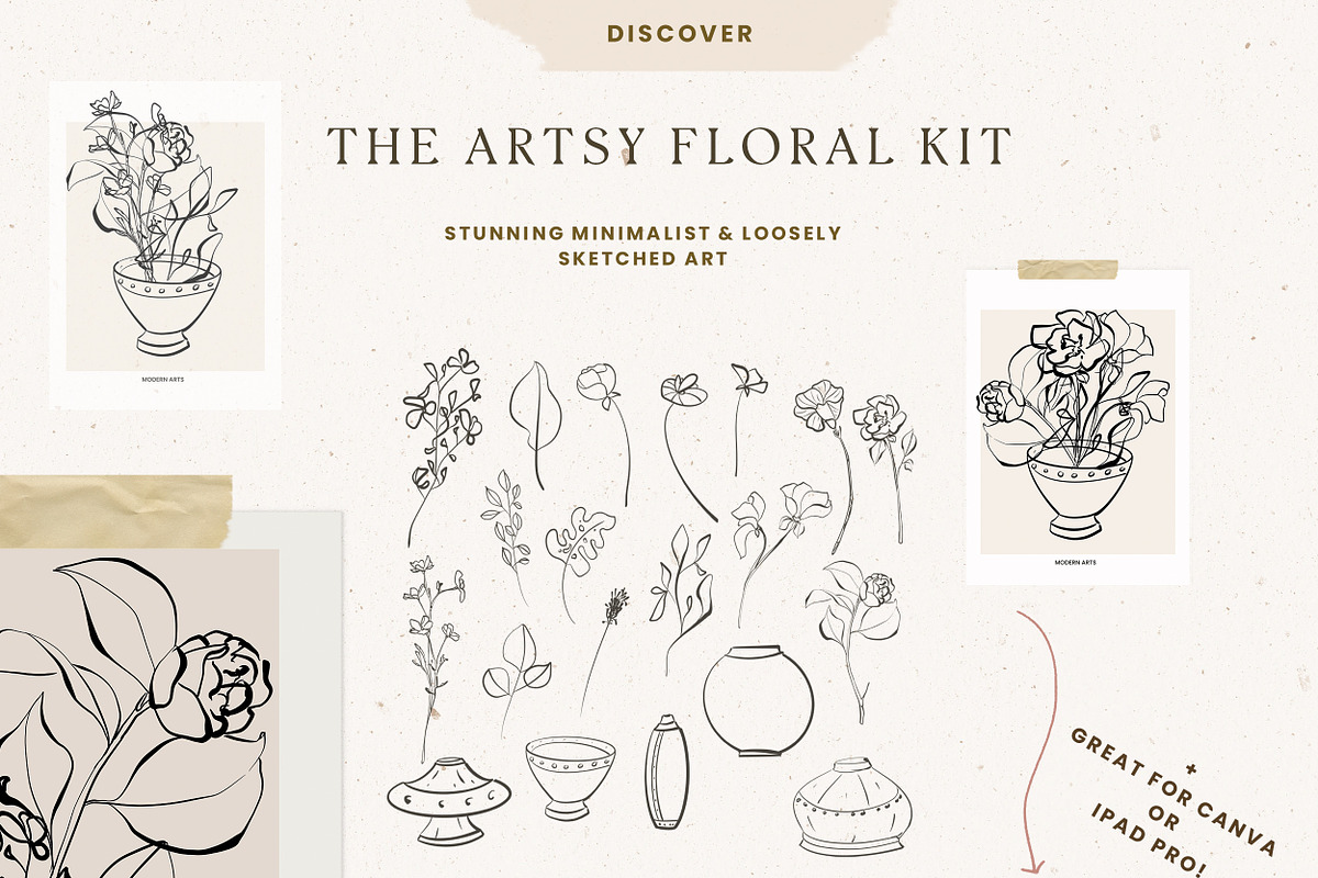 Modern Floral Poster Big Collection, a Texture Illustration by Laras Wonderland (Photo 15 of 27)
