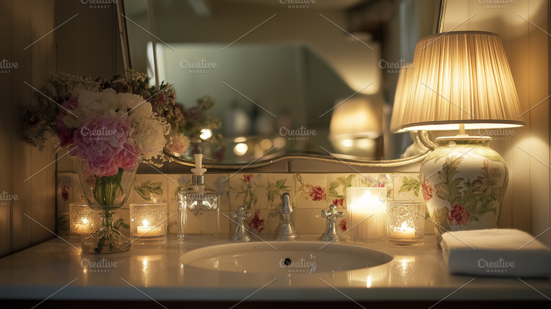 Interior of a traditional English bathroom with bath, shower, mi, a Photo by Studio ANNA