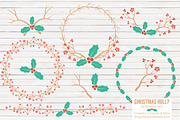 Cherry Bomb Christmas Holly, an Illustration by Amanda Ilkov (Thumbnail 1 of 5)