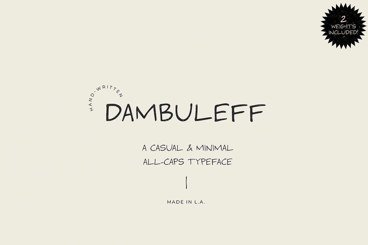 DAMBULEFF Minimal Handwritten Font, a Sans Serif Font by ALunadoki Design (Photo 1 of 6)