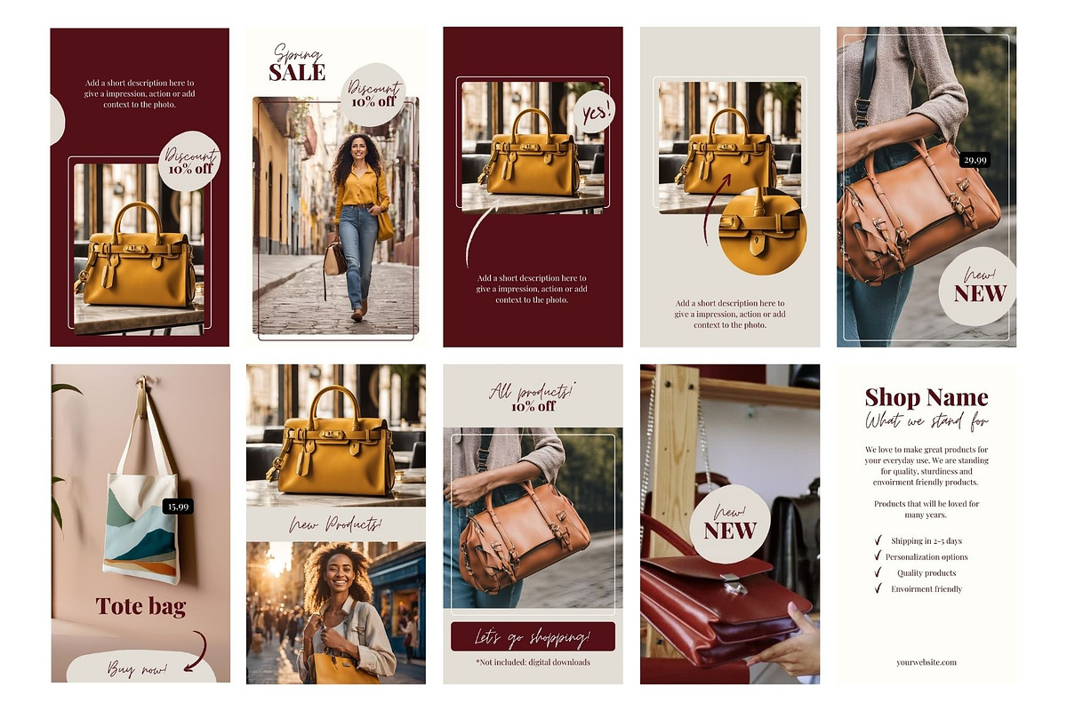 Cherry Instagram Canva Templates, a Social Media Template by kreart (Photo 5 of 6)