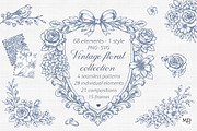 Blue Baroque Chinoiserie Collection, a Decorative Illustration by marie dricot (Thumbnail 1 of 9)