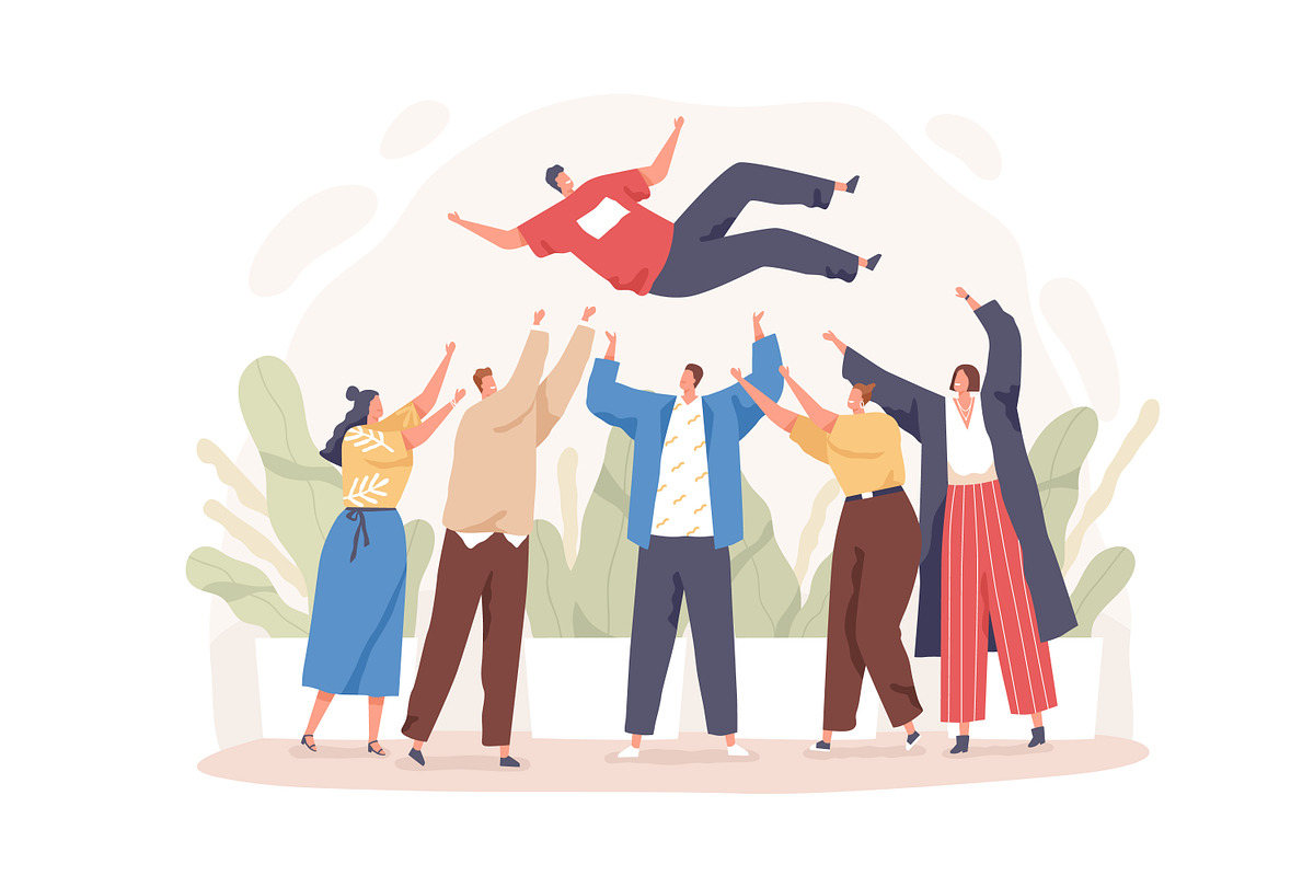 People celebrate success concept, a Person Illustration by Good Studio (Photo 1 of 2)