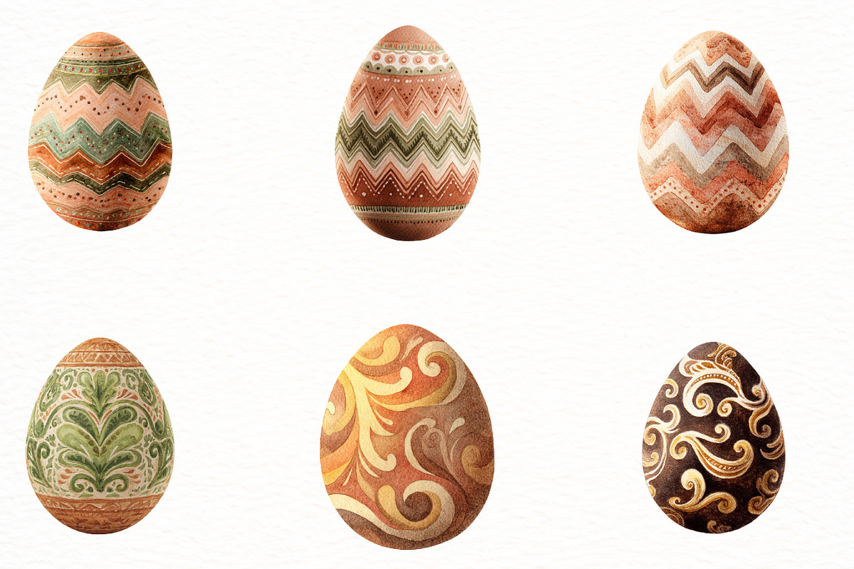 Watercolor Easter egg clipart, an Illustration by Designworld (Photo 2 of 5)