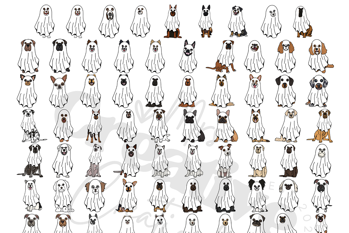 Halloween Ghost Dogs Clipart Bundle, a Graphic by Mrs. Creative Creations (Photo 1 of 8)